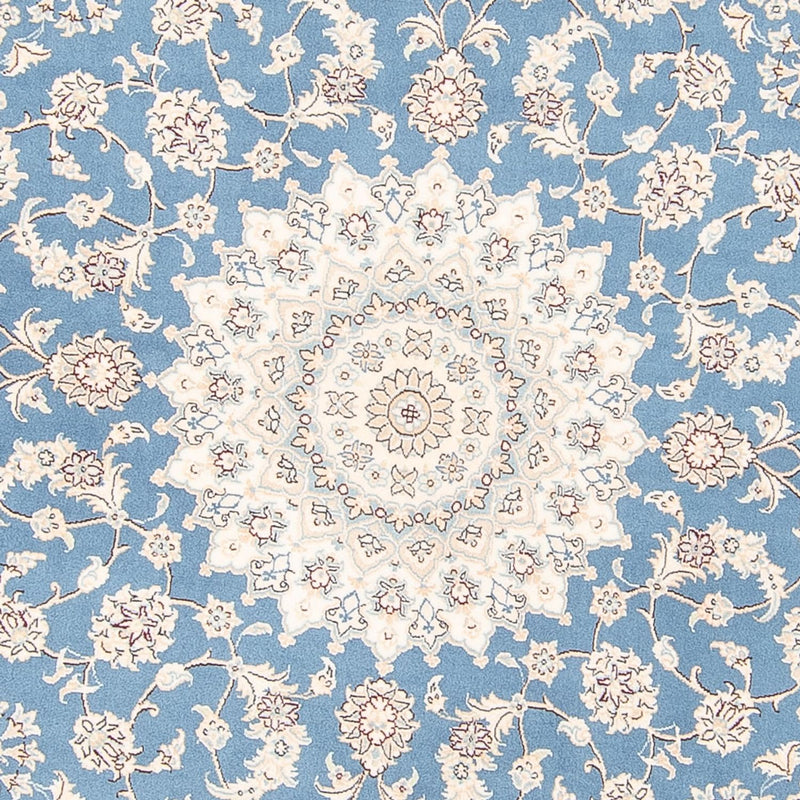 Perserteppich - Nain rund  - 200 x 200 cm - hellblau