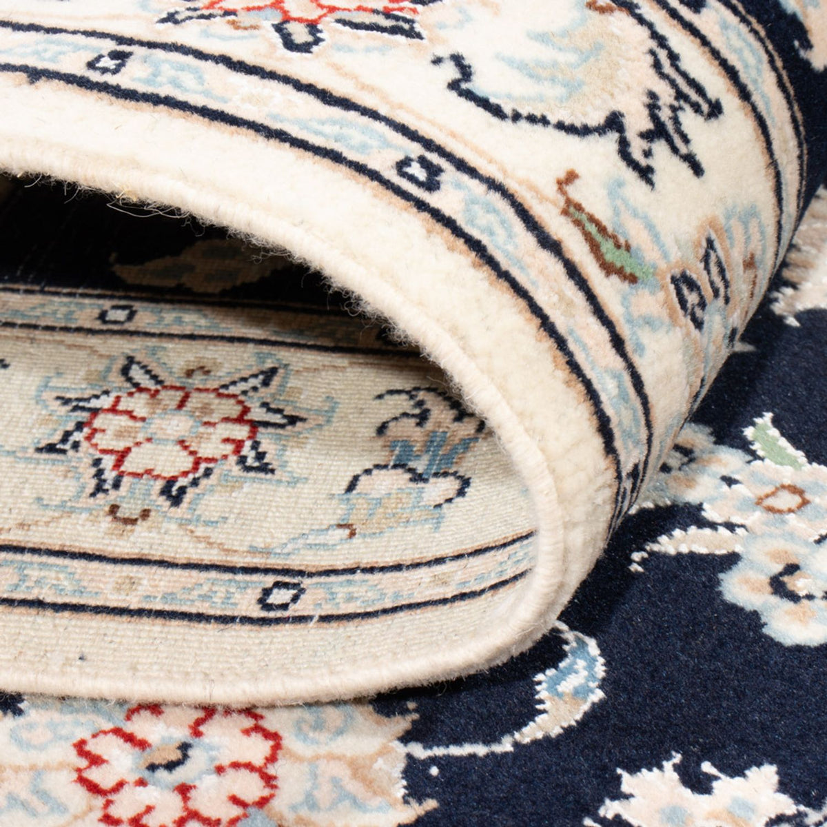 Läufer Perser - Nain - Royal - 203 x 80 cm - dunkelblau