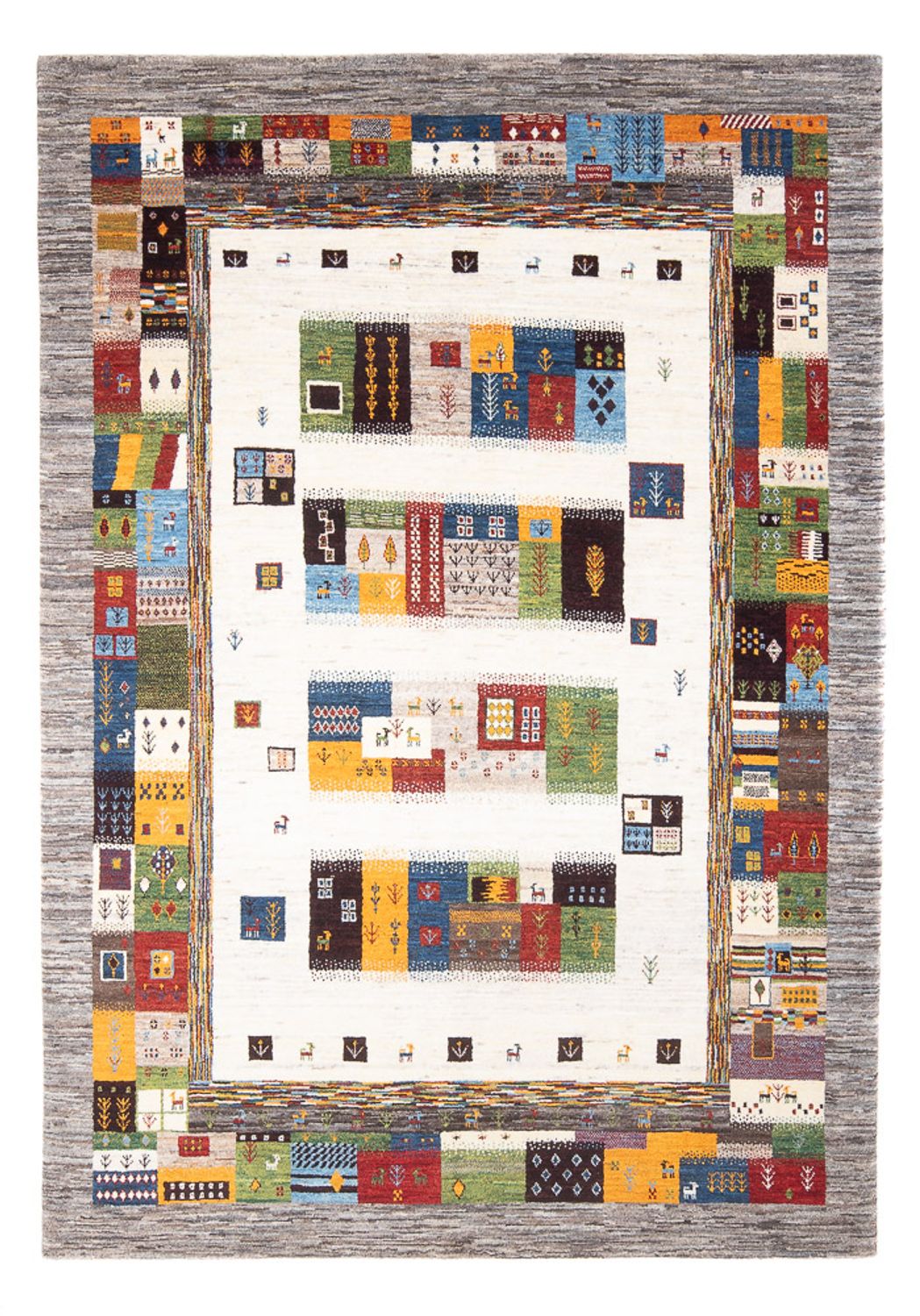 Gabbeh Teppich - Loribaft Perser - 258 x 178 cm - mehrfarbig