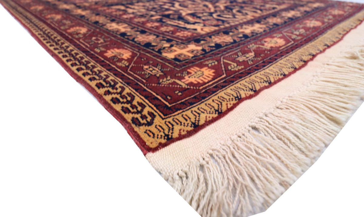 Afghan Teppich 150 x 100 cm - schwarz