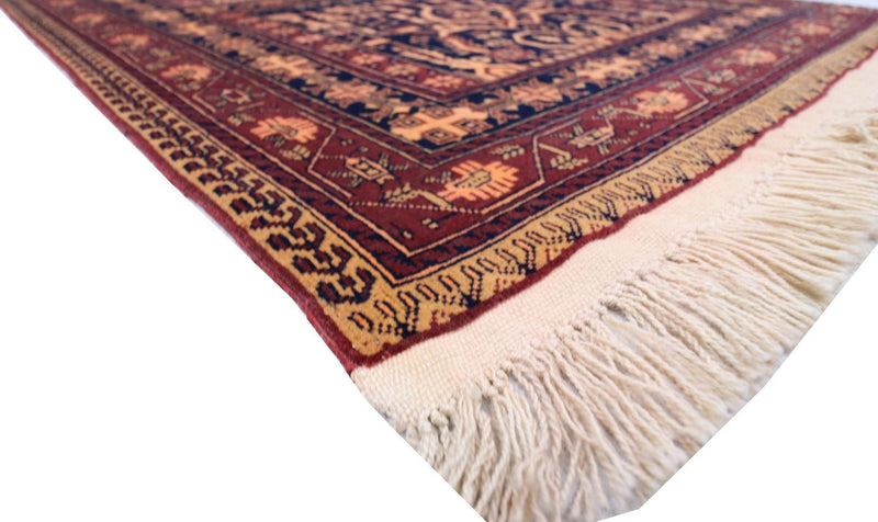 Afghan Teppich 150 x 100 cm - schwarz