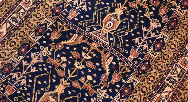 Afghan Teppich 140 x 102 cm - schwarz