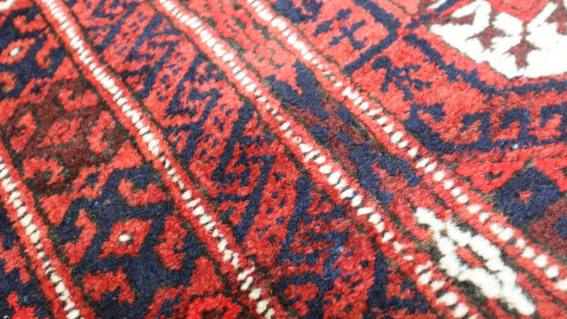 Afghan Teppich 229 x 123 cm - dunkelrot