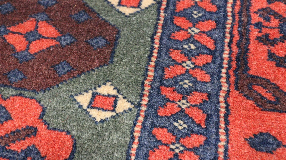 Afghan Teppich 170 x 130 cm - dunkelrot