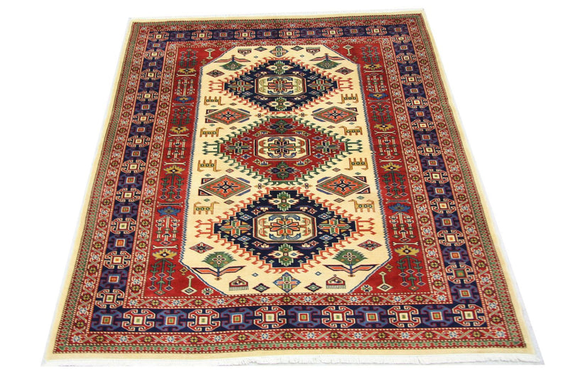 Afghan Teppich 194 x 146 cm - beige