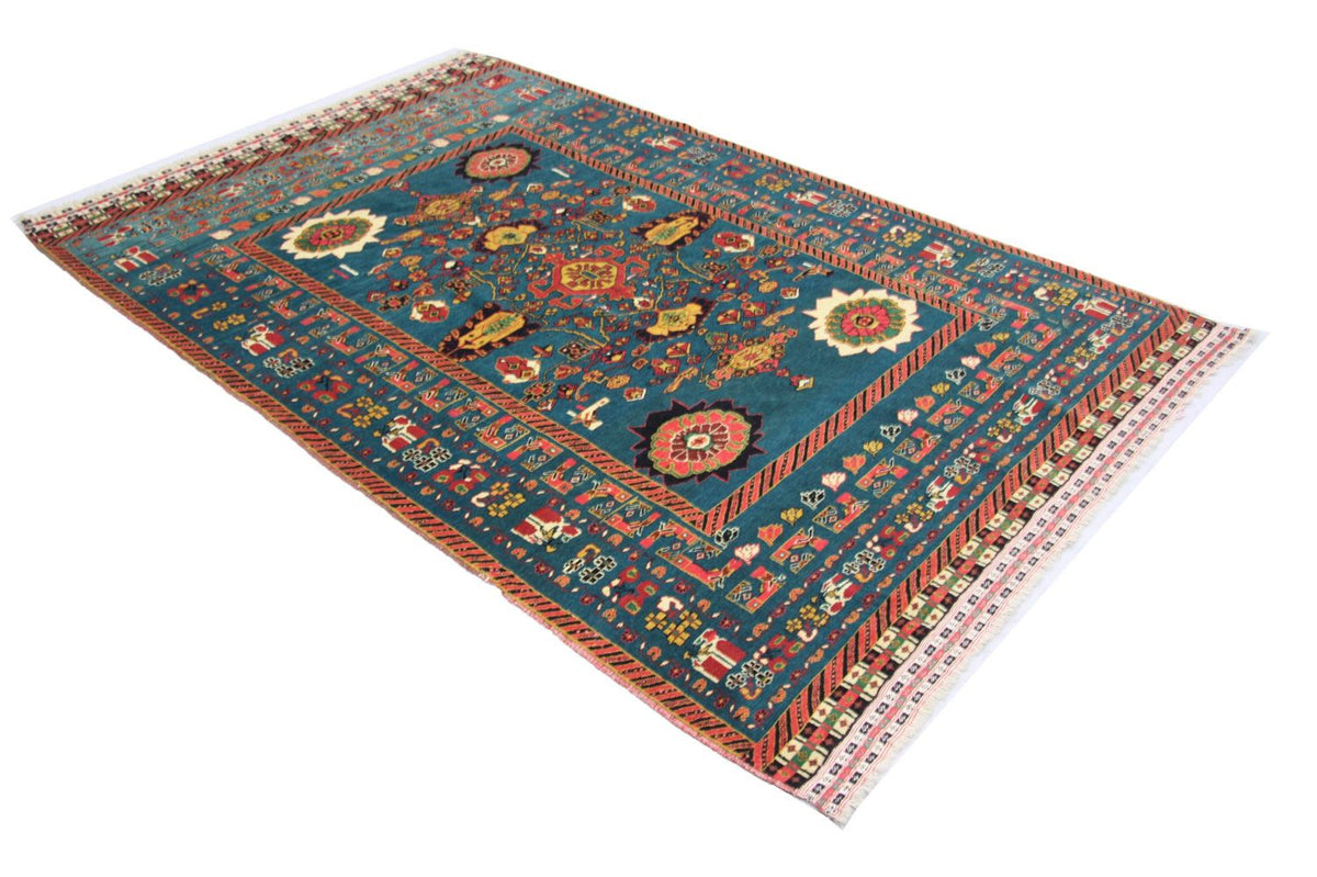 Afghan Teppich 182 x 123 cm - blau