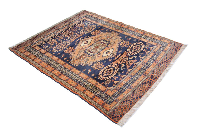 Afghan Teppich 129 x 107 cm - blau