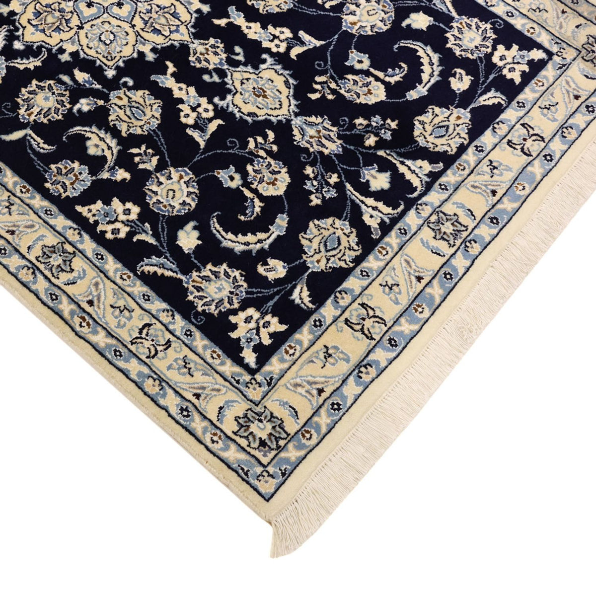 Perserteppich - Nain - Royal - Royal - 136 x 89 cm - dunkelblau