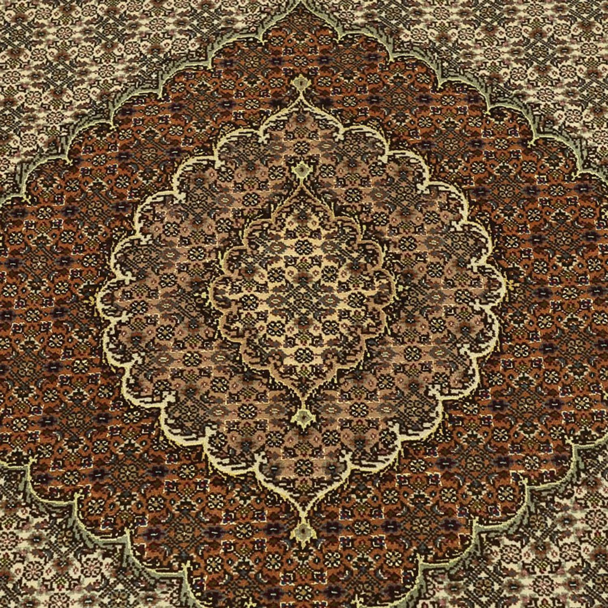 Perserteppich - Täbriz - Royal - Royal - 197 x 154 cm - dunkelbeige