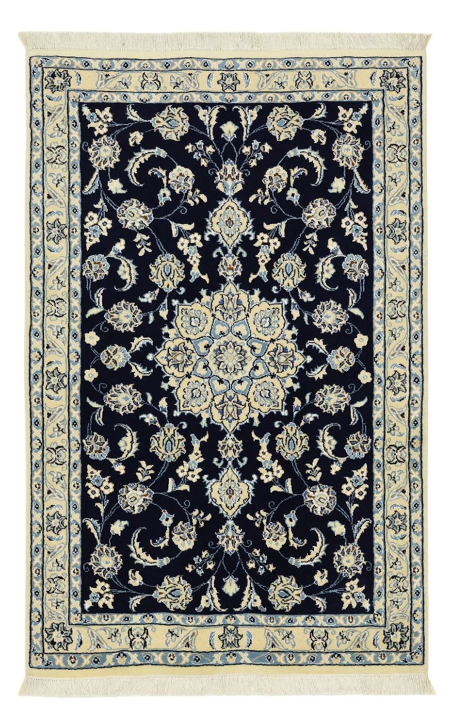 Perserteppich - Nain - Royal - 137 x 88 cm - dunkelblau