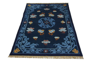 China Teppich 274 x 183 cm - blau