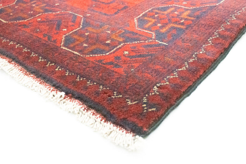Afghan Teppich - Kunduz 287 x 83 cm - dunkelrot