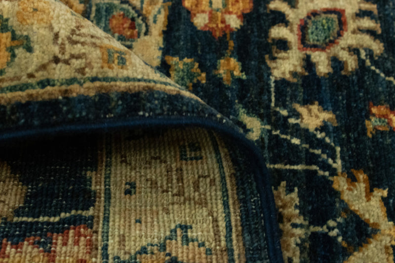 Ziegler Teppich 84 x 62 cm - dunkelblau