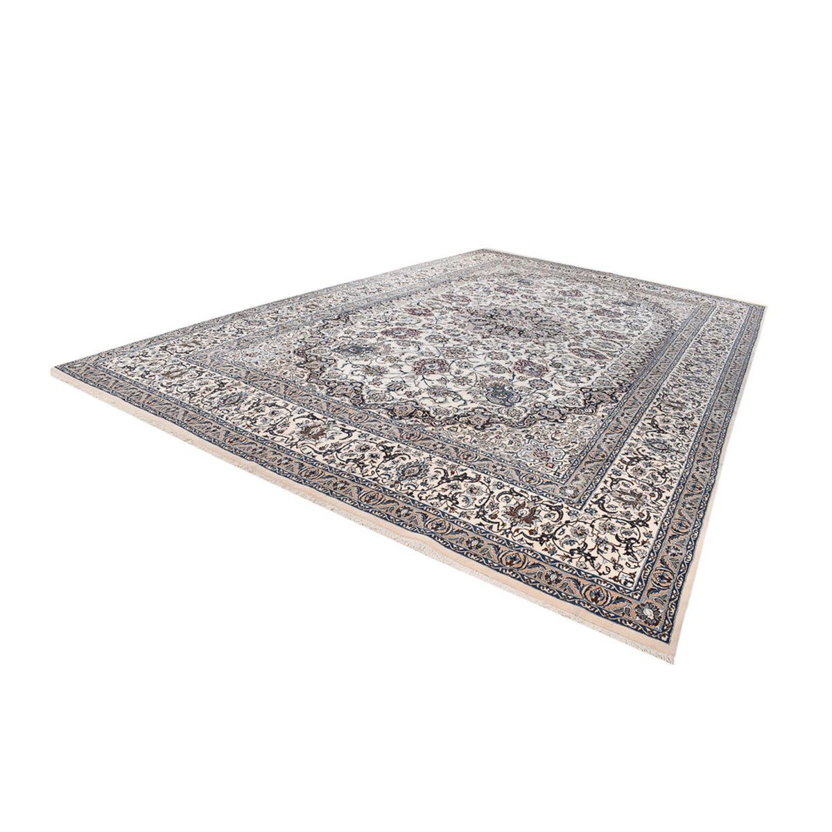 Perserteppich - Nain - Royal - 626 x 390 cm - grau