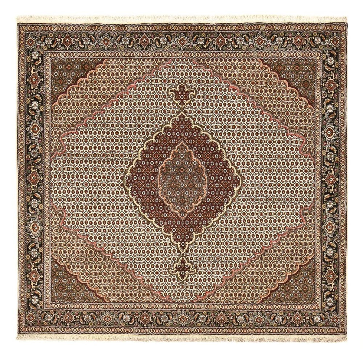 Perserteppich - Täbriz - Royal quadratisch - 200 x 200 cm - hellbraun