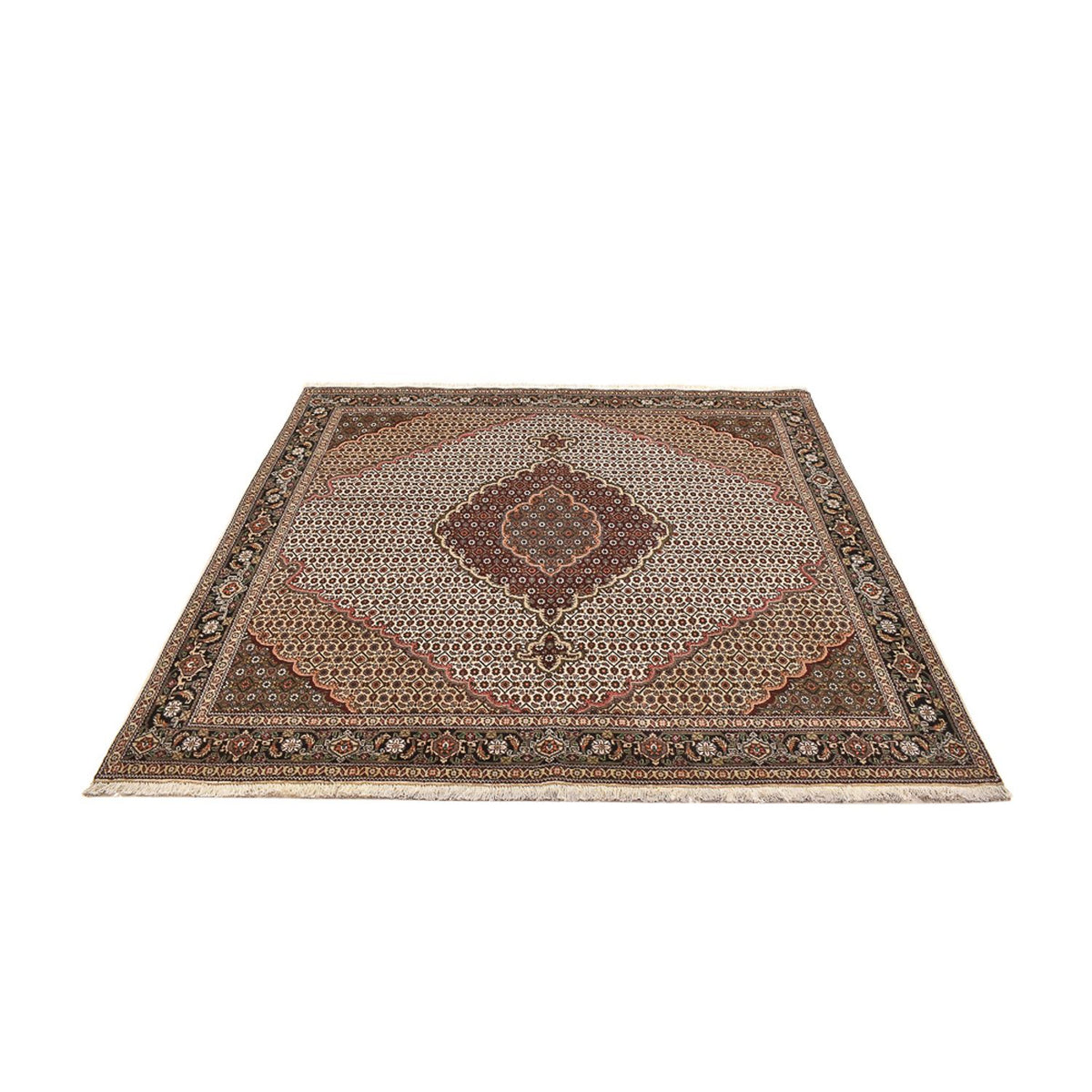 Perserteppich - Täbriz - Royal quadratisch - 200 x 200 cm - hellbraun
