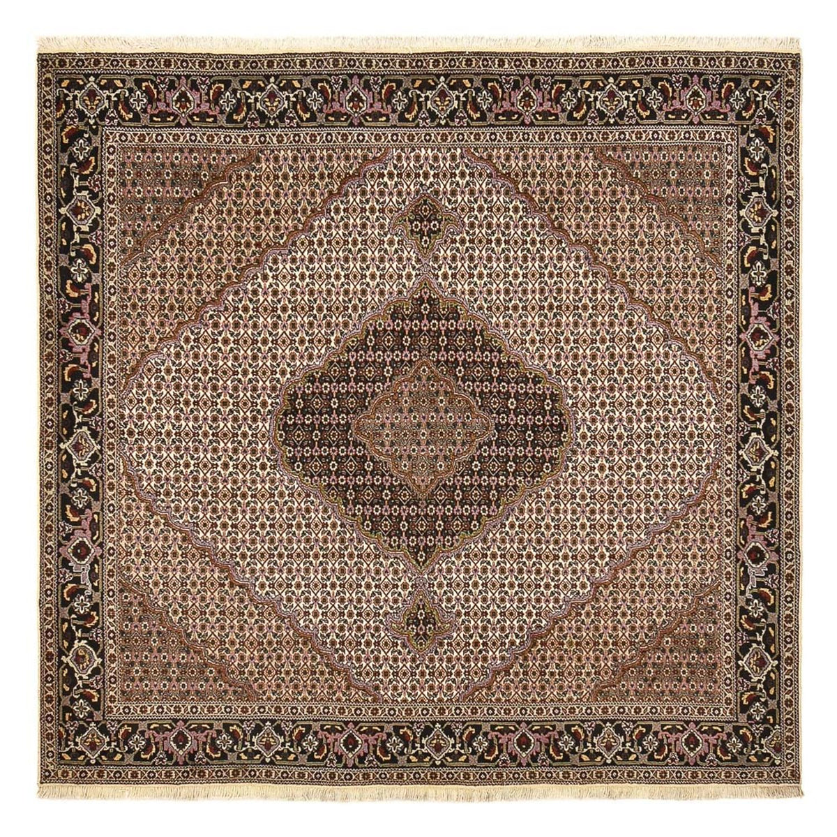 Perserteppich - Täbriz - Royal quadratisch - 204 x 204 cm - braun