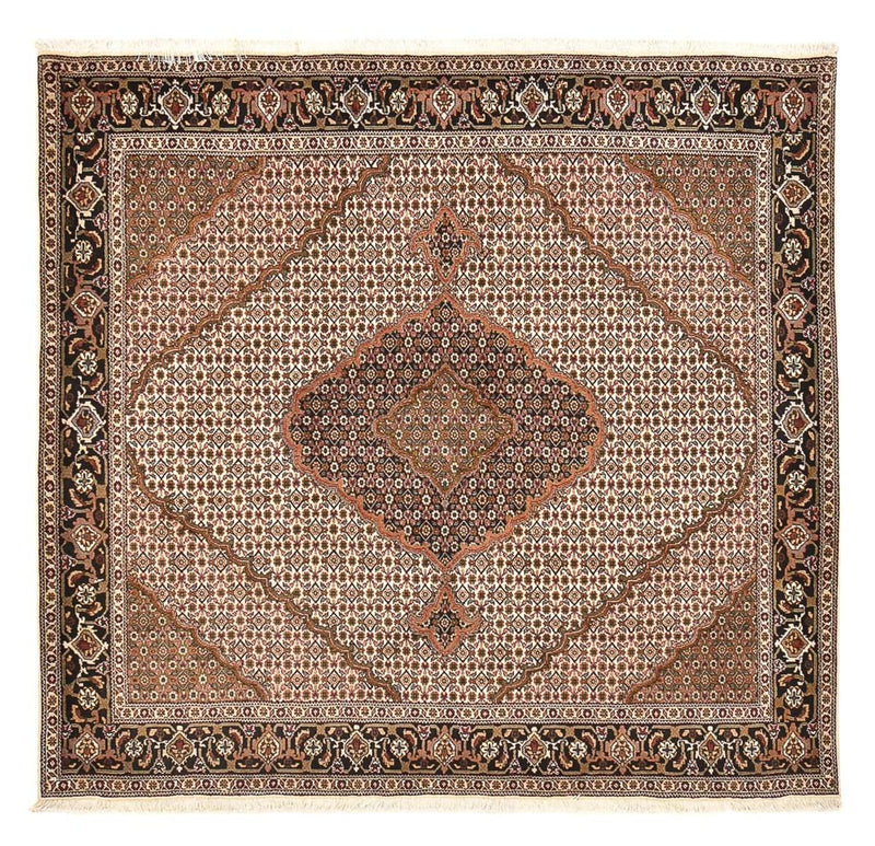 Perserteppich - Täbriz - Royal quadratisch  - 206 x 202 cm - hellbraun