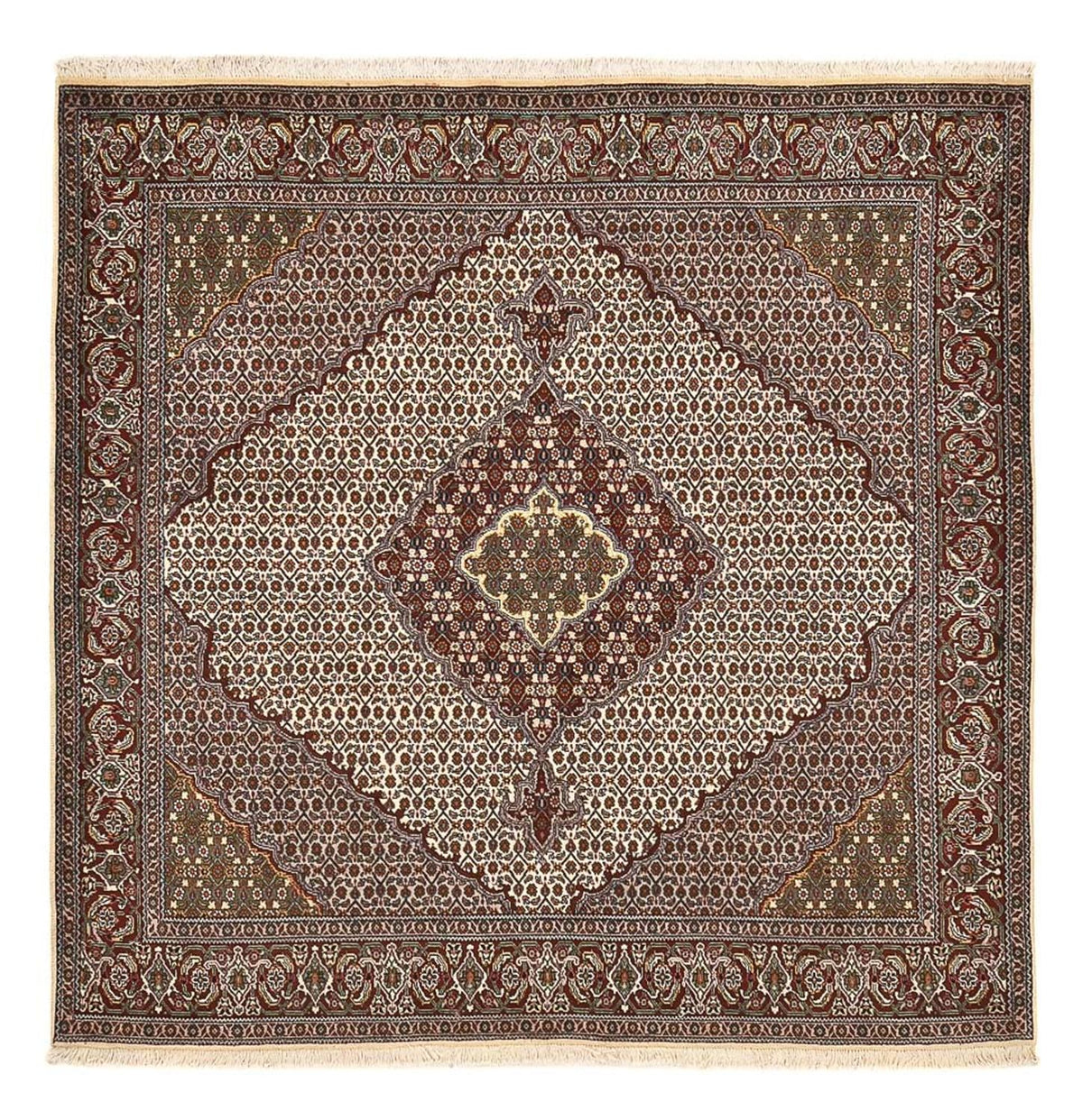 Perserteppich - Täbriz - Royal quadratisch  - 205 x 202 cm - braun