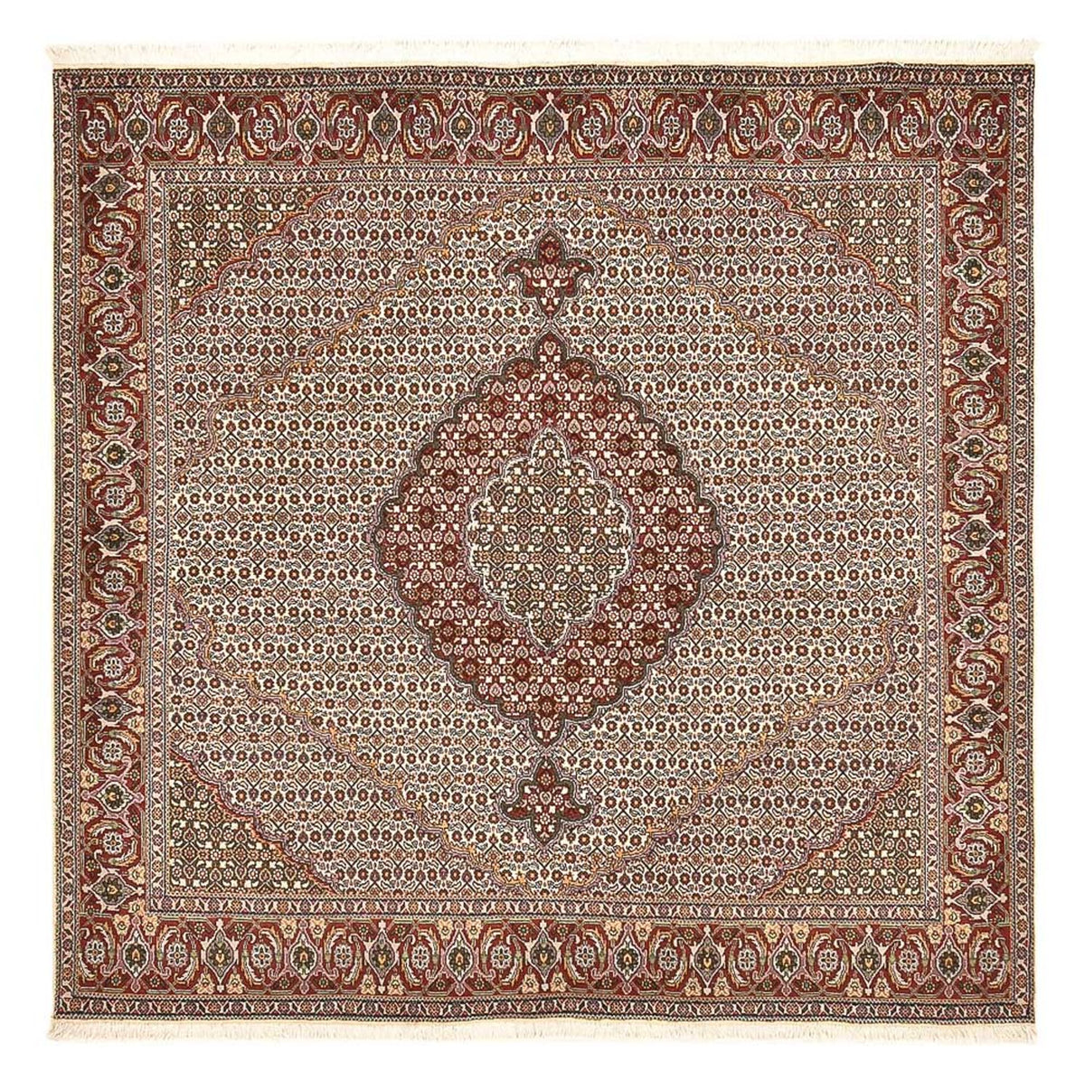 Perserteppich - Täbriz - Royal quadratisch  - 205 x 204 cm - hellbraun