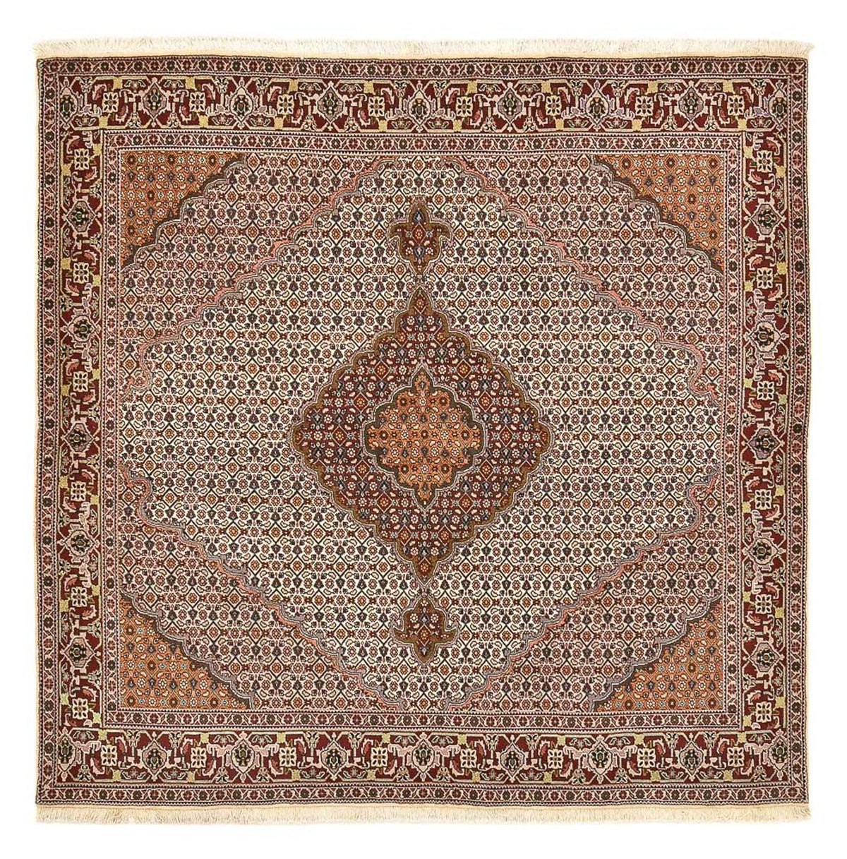 Perserteppich - Täbriz - Royal quadratisch - 202 x 198 cm - hellbraun