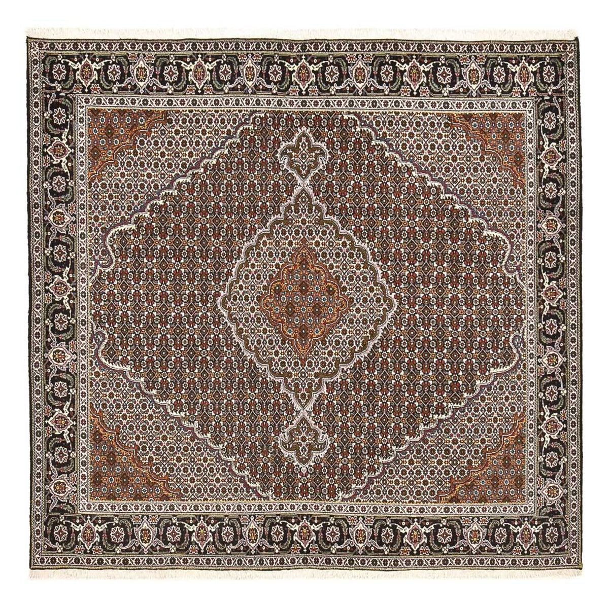 Perserteppich - Täbriz - Royal quadratisch  - 200 x 200 cm - braun