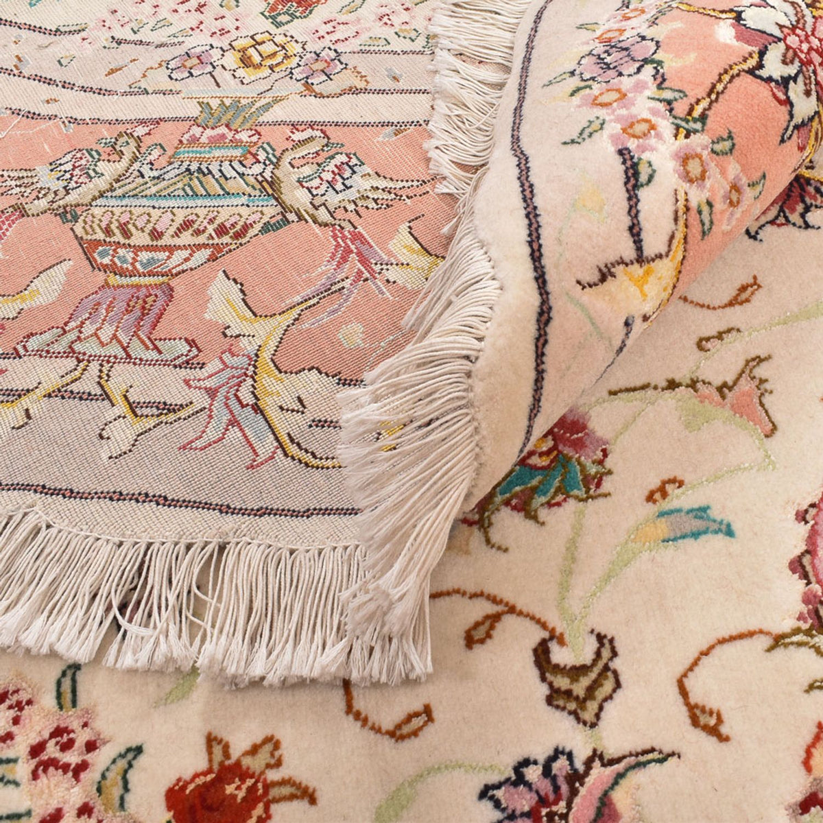 Perserteppich - Täbriz - Premium rund  - 200 x 200 cm - creme