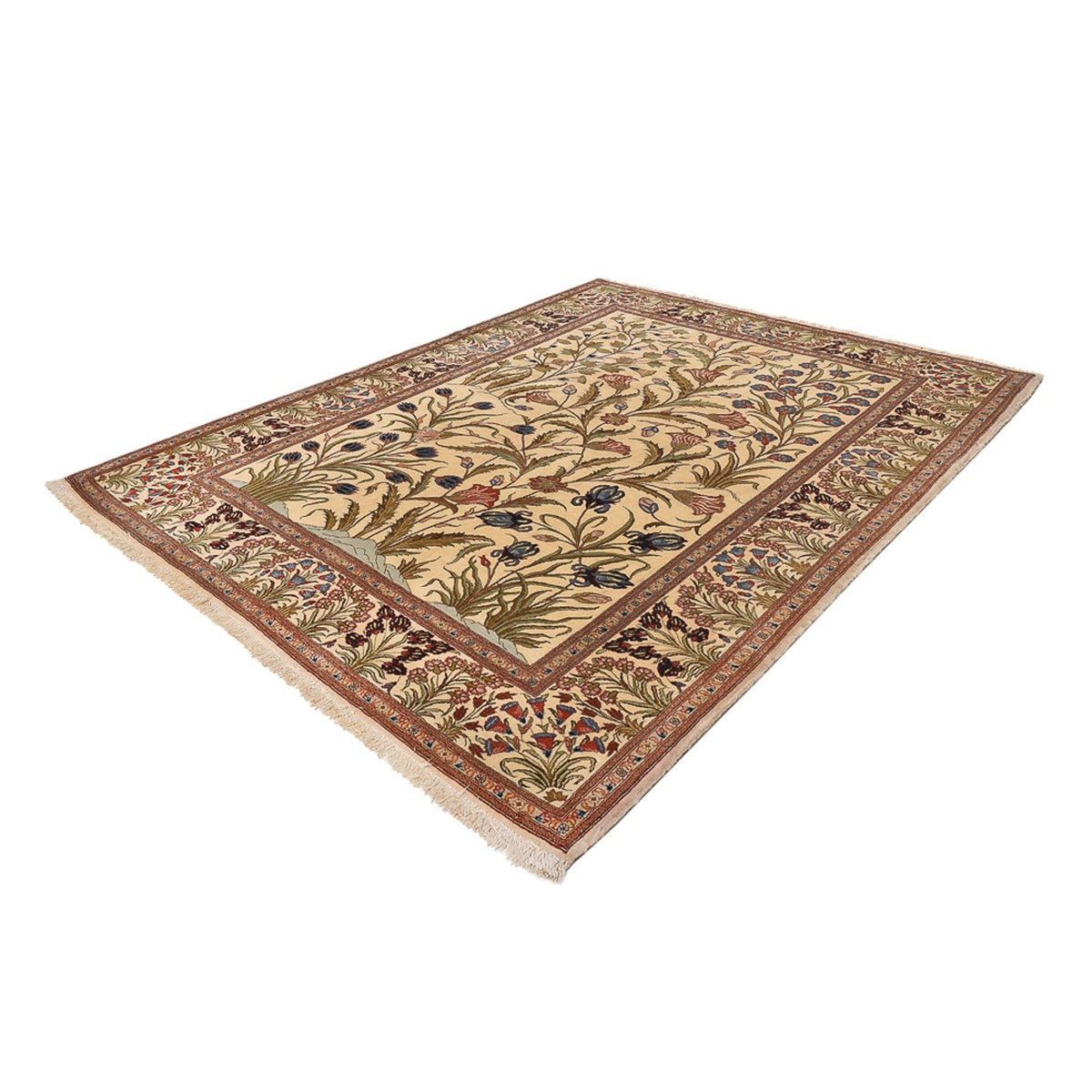 Perserteppich - Ghom - Royal - 202 x 136 cm - hellbeige