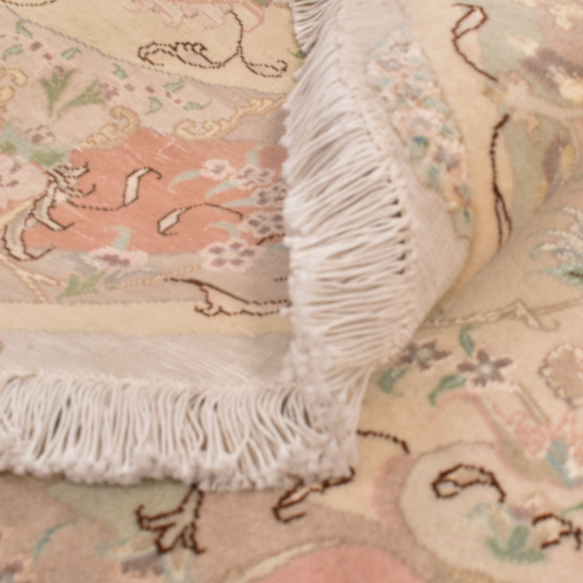 Perserteppich - Täbriz - Royal rund  - 150 x 150 cm - beige