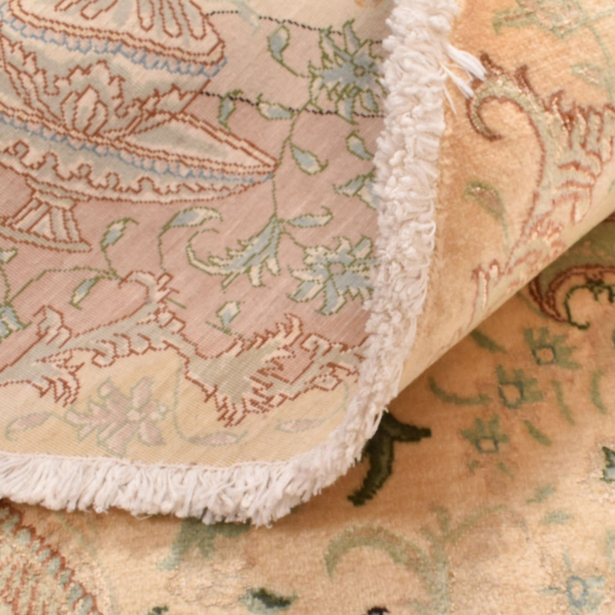 Perserteppich - Täbriz - Royal rund  - 200 x 200 cm - beige