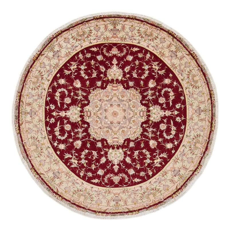 Perserteppich - Täbriz - Royal rund  - 245 x 245 cm - rot