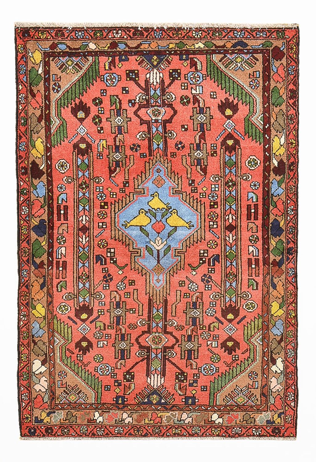 Perserteppich - Nomadic - 155 x 104 cm - hellrot