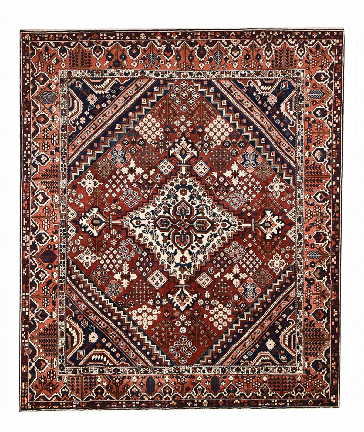 Perserteppich - Nomadic sonderform - 369 x 312 cm - dunkelrot