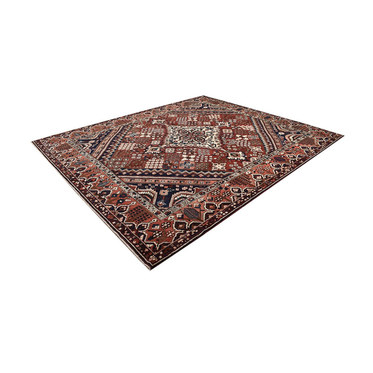 Perserteppich - Nomadic sonderform - 369 x 312 cm - dunkelrot