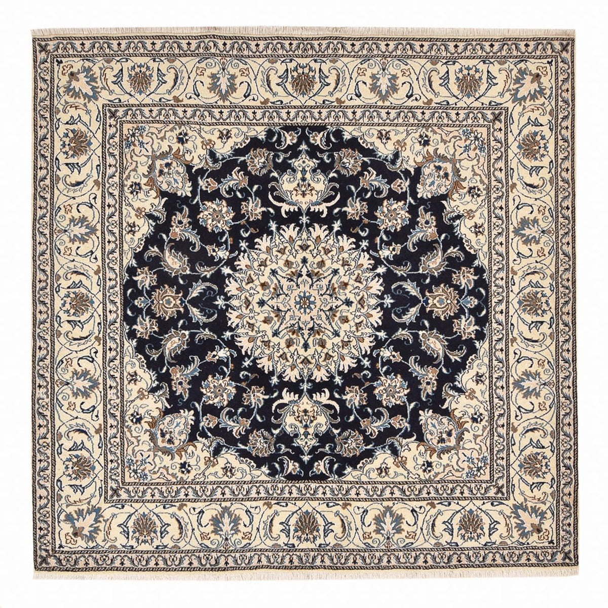 Perserteppich - Nain quadratisch - 195 x 193 cm - dunkelblau