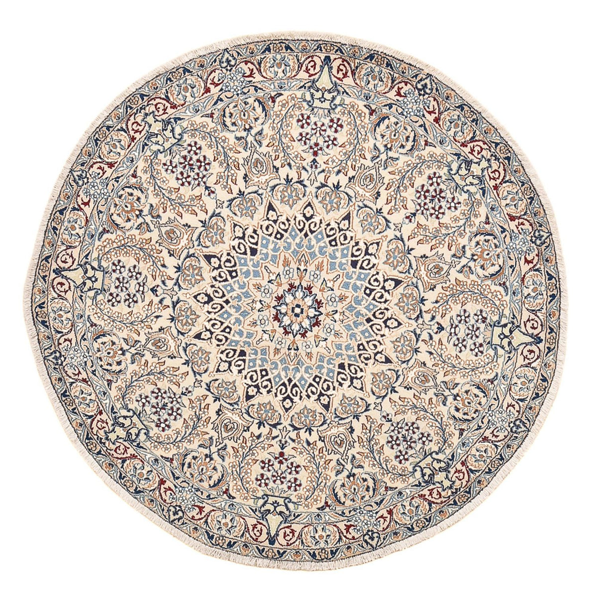 Perserteppich - Nain - Royal rund  - 136 x 136 cm - grau