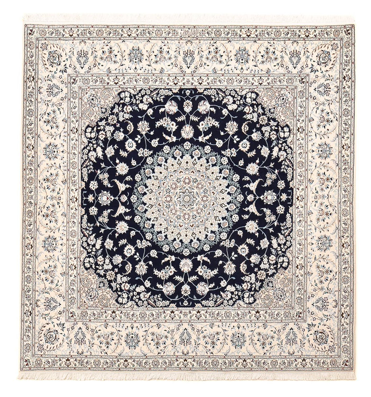 Perserteppich - Nain - Premium quadratisch - 206 x 206 cm - dunkelblau