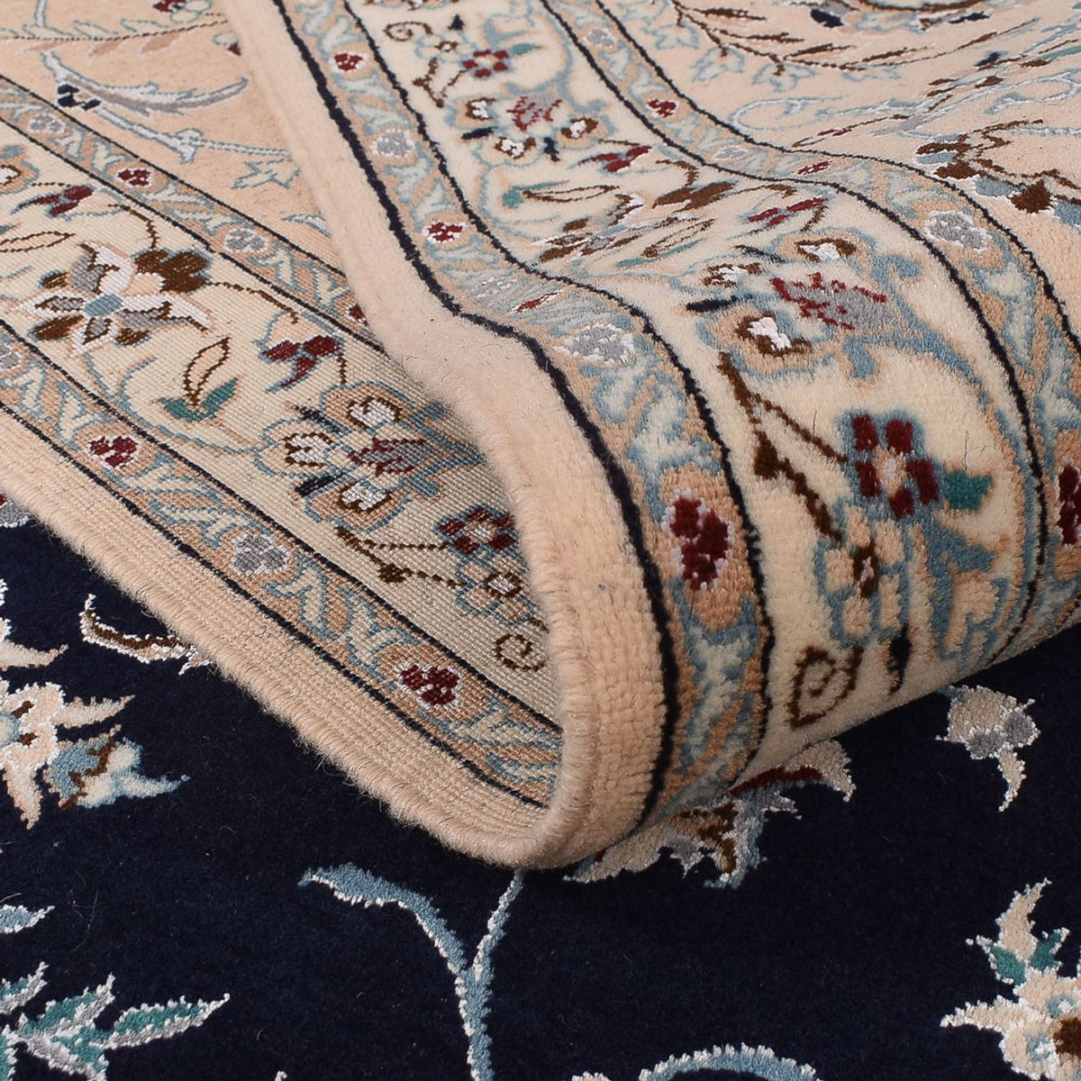Perserteppich - Nain - Premium quadratisch - 206 x 206 cm - dunkelblau