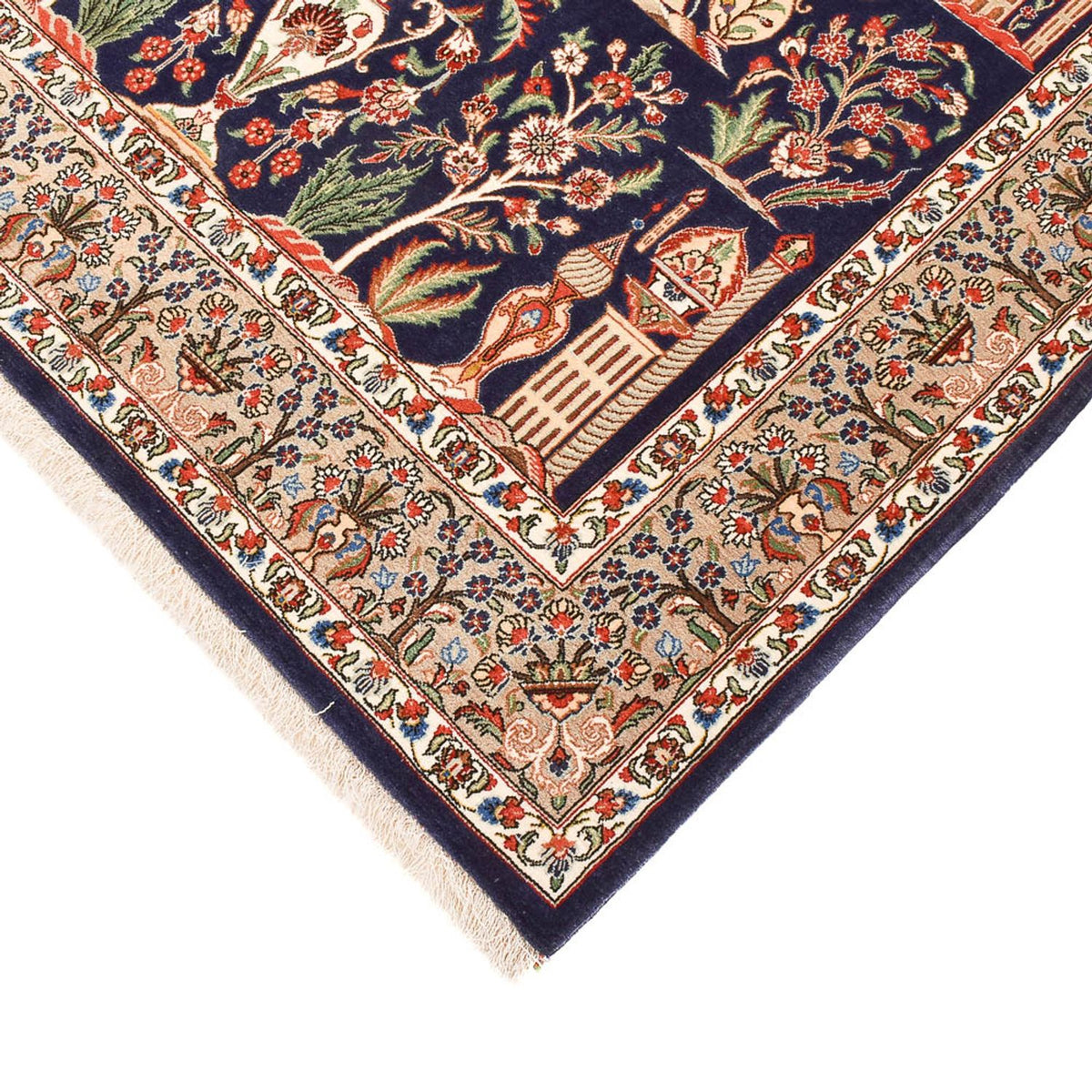 Perserteppich - Ghom - Royal - 200 x 130 cm - dunkelblau