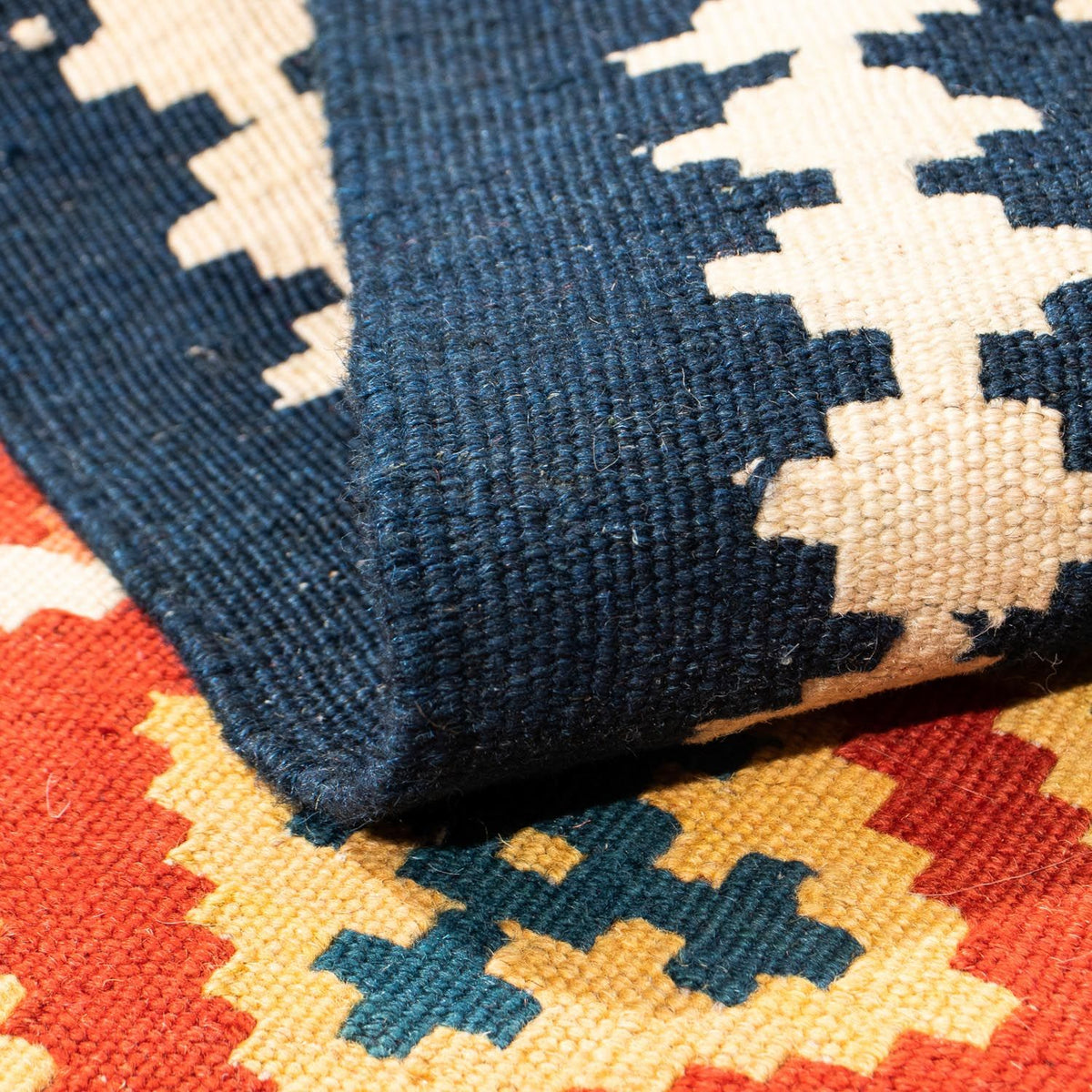 Kelim Teppich - Oriental 105 x 103 cm - dunkelrot