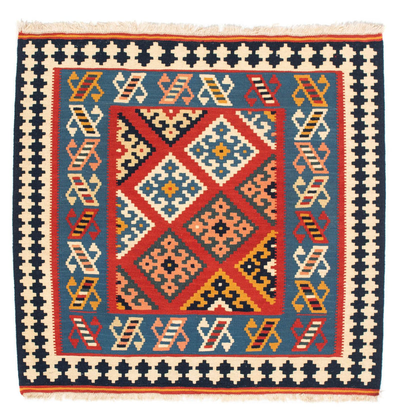 Kelim Teppich - Oriental 105 x 103 cm - dunkelrot