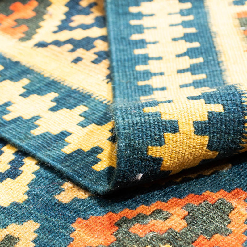 Kelim Teppich - Oriental 107 x 100 cm - dunkelblau