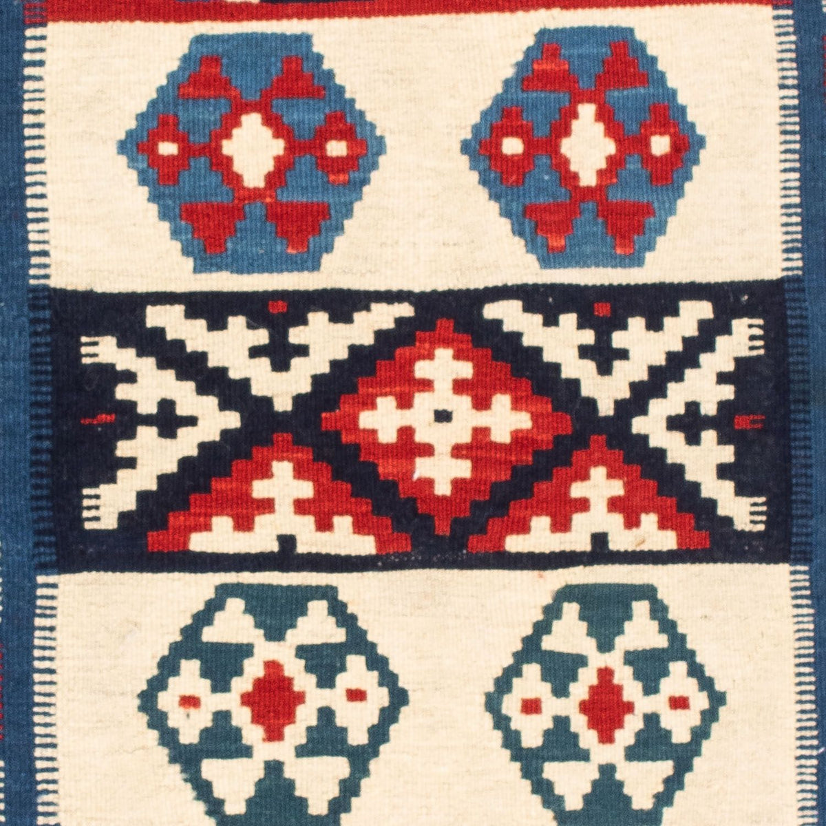 Kelim Teppich - Oriental 105 x 102 cm - dunkelblau