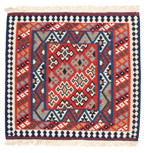 Kelim Teppich - Oriental 108 x 101 cm - rot