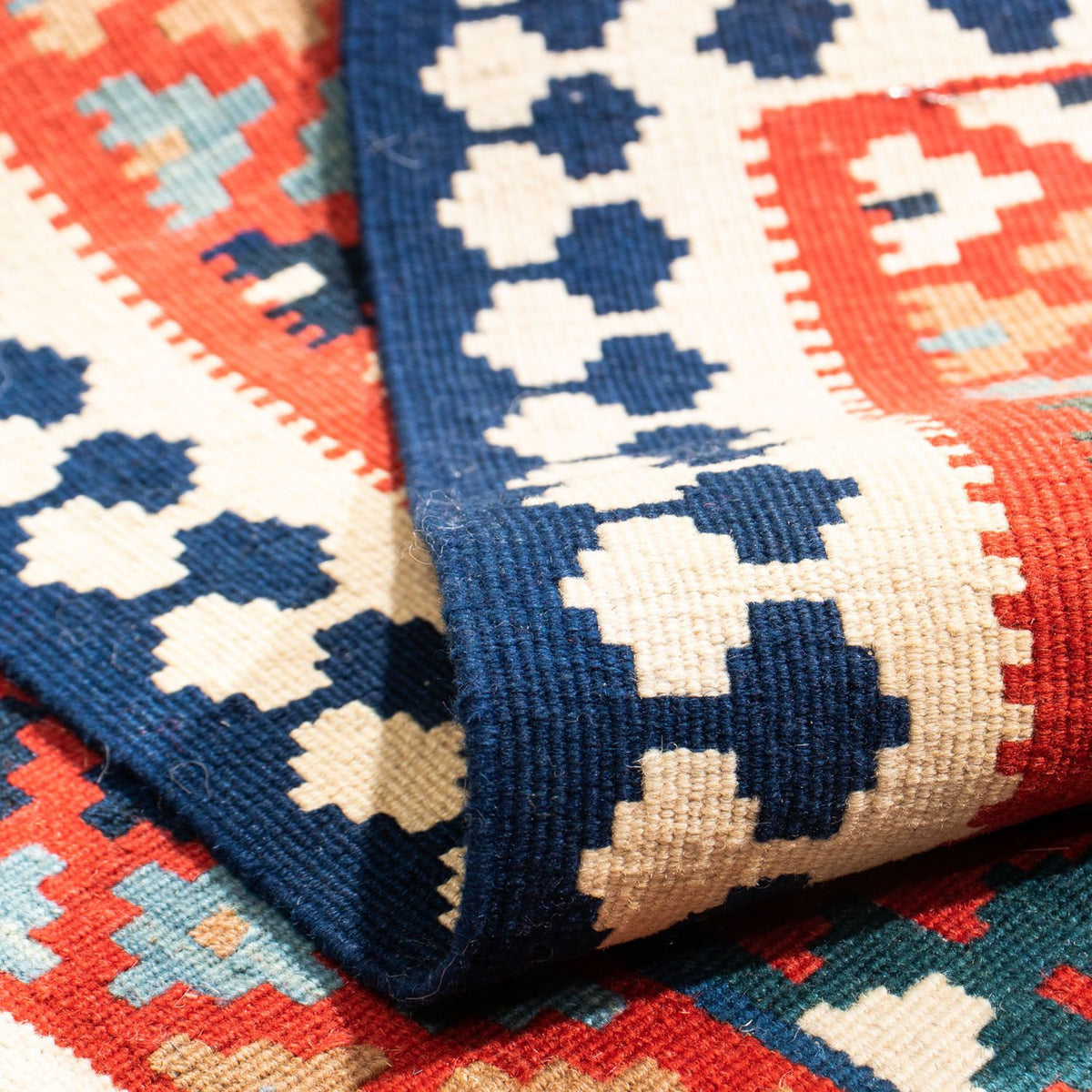 Kelim Teppich - Oriental 108 x 101 cm - rot