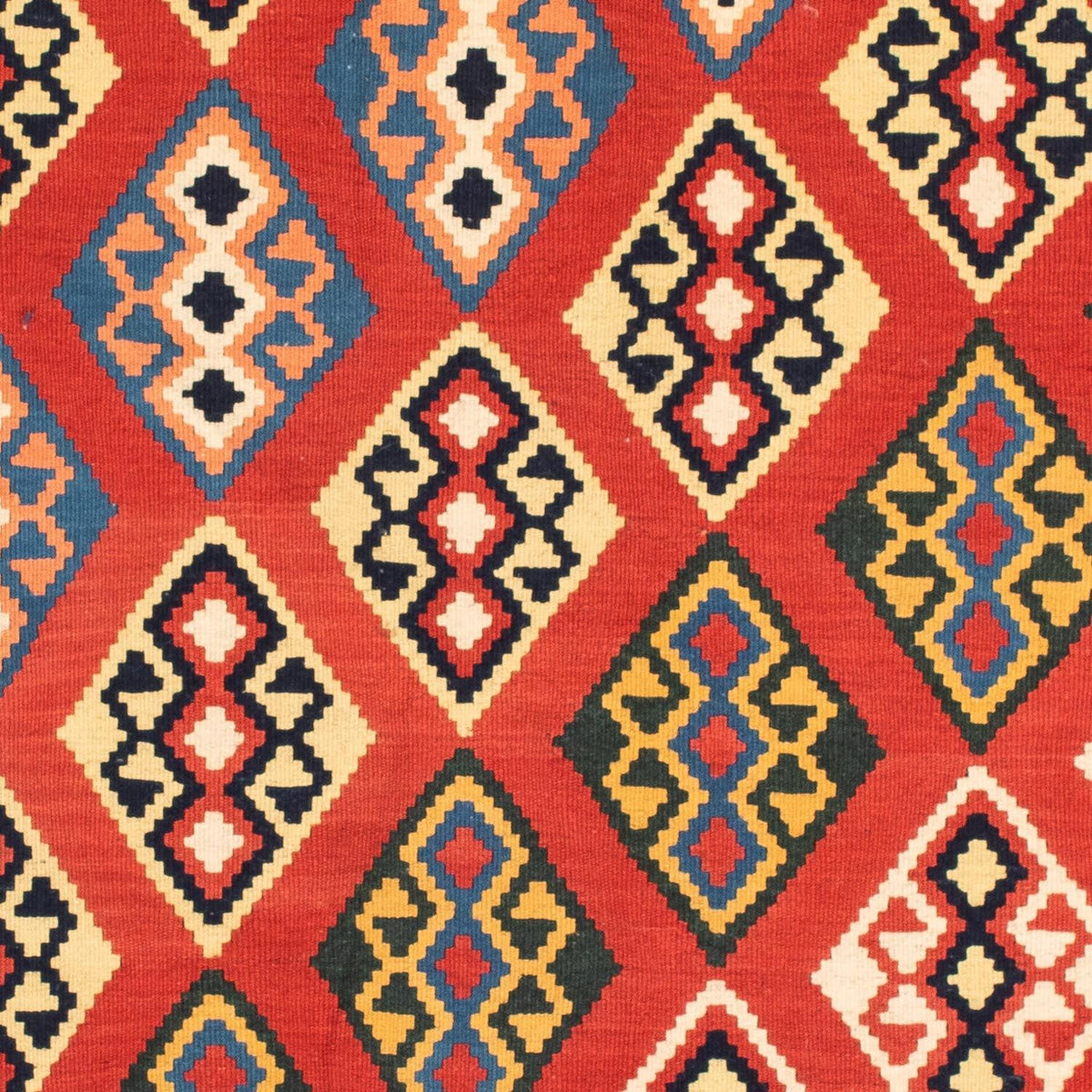 Kelim Teppich - Oriental 105 x 104 cm - dunkelrot