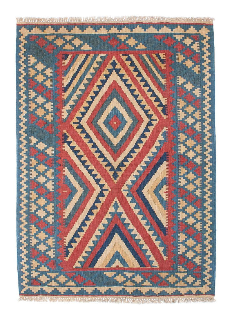 Kelim Teppich - Oriental 155 x 117 cm - blau