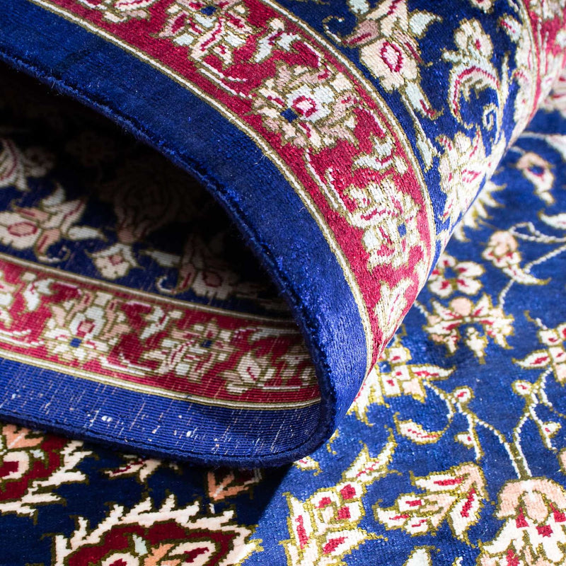 Perserteppich - Ghom 117 x 78 cm - dunkelblau