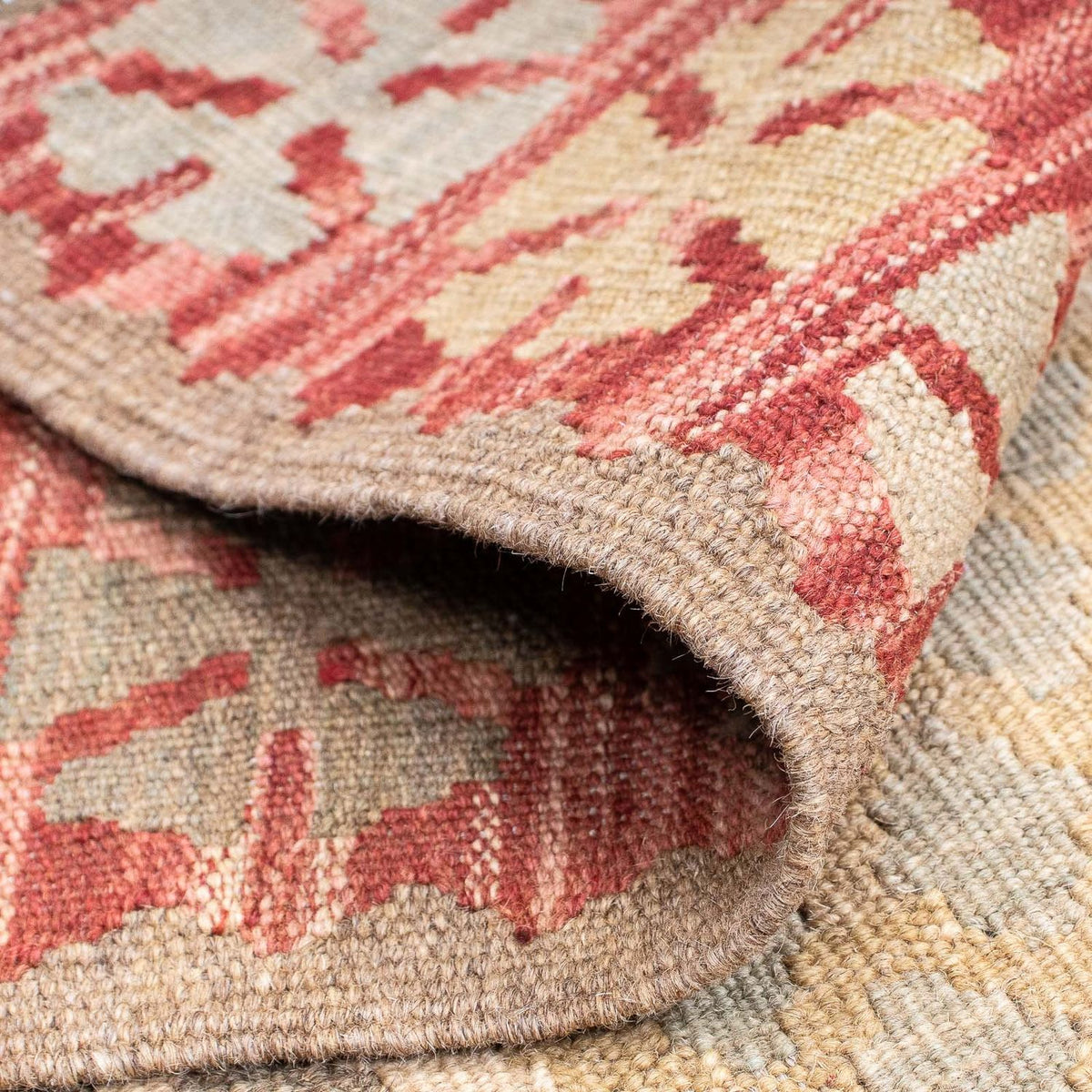 Kelim Teppich - Splash 207 x 66 cm - hellrot