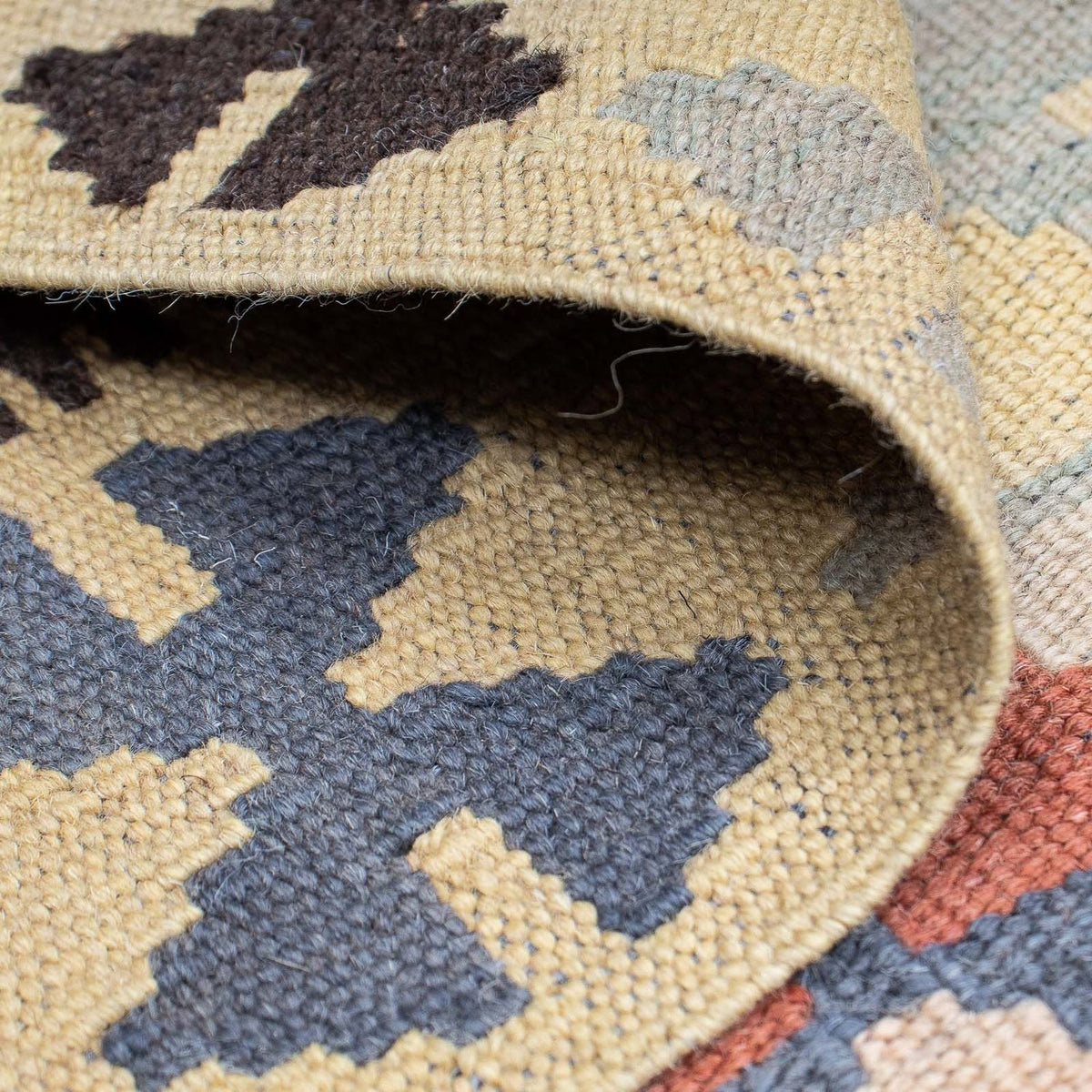 Kelim Teppich - Splash 198 x 63 cm - beige